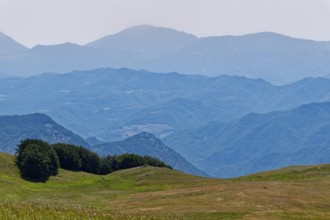 Mountain landscape in the Umbrian-Marche Apennines around Monte Vettore and the Monti Sibillini