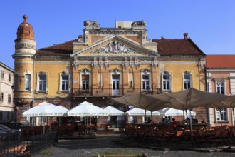 Building The house with the lions at Piata Unirii, Unification Square, Timisoara, Timisoara, Banat,