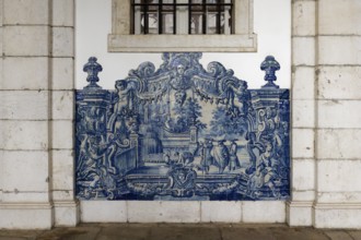 Church and Monastery of Sao Vicente de Fora, Panel of Azulejo tiles in the Cloister, Lisbon,