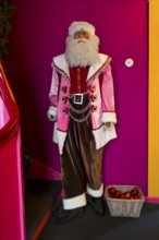 Father Christmas in shrill uniform, gag, bizarre, disguise, Christmas, beard, inside, figure, doll