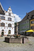 The town hall on the market square in the historic old town centre of Staufen im Breisgau,