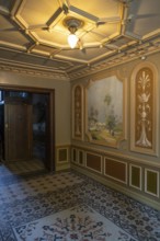 Entrance area with murals and old tiles, Frederiksberg Allé, Frederiksberg, Copenhagen, Denmark,