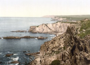 Coast of Bude, village on the north coast of the county of Cornwall near the border with the county