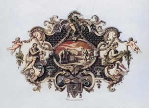 Abdruck von einem Silberkrug / Impression from a silver tankard Designed by Hogarth from The Works