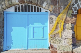 Colourful fishermen houses, Klima, Milos Island, Cyclades Islands, Greece, Europe