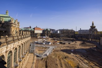 The lilacs bloom magnificently at the Zwinger moat, Dresden, Saxony, Germany, Europe