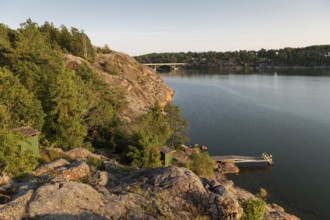 Bathing jetty, Lappalaistenkatu, Naantalinaukko, Naantali or Nådendal, Baltic Sea coast, Finland,