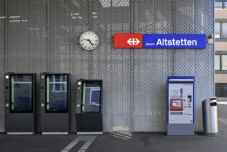 Lettering Altstetten railway station, Switzerland, Europe