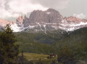 Rose garden group in the Dolomites, formerly Tyrol, Austria-Hungary, today South Tyrol, Italy,