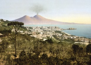 Naples and Mount Vesuvius, Vesuvius, Italy, Naples and Mount Vesuvius, Italy, Historical, digitally