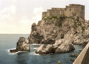 Ragusa, now Dubrovnik, San Lorenzo Fort, Dalmatia, Croatia, Austro-Hungary, digitally restored