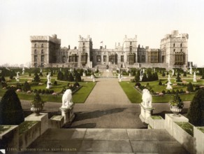 Windsor, East Terrace, England / England, Historic, digitally restored reproduction from a 19th