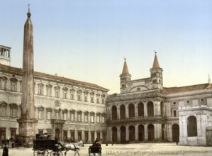 Piazza di San Giovanni in Laterano, Rom, Italien / Rome, Italy, Historic, digitally restored