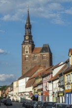 Lange Straße and St Stephan's Church in Tangermünde, Saxony-Anhalt, Germany, Europe