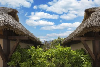 Dominican Republic, beach houses in Puerto Plata near tourist resorts and beach zone., Central