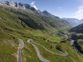 James Bond Goldfinger curve viewpoint on the Furka Pass. Scenes for the James Bond film Goldfinger