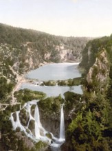 Pletvice Lakes, Plitvice Lakes, Ermitensee, Croatia, Austro-Hungary, digitally restored