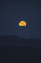 Super moon over the Allgäu Alps, Bavaria, Germany, Europe