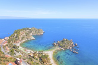 Isola Bella, high angle view, Taormina, Sicily, Italy, Europe