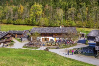 Markus Wasmeier Farm Museum in autumn, Schliersee, Mangfall mountains, Upper Bavaria, Bavaria,