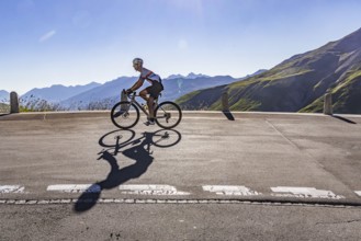 Furka Pass. A challenge for ambitious cyclists. Realp, Canton Uri, Switzerland, Europe