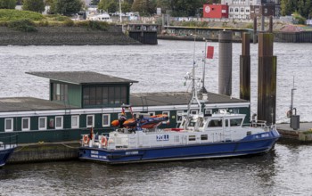 Ships, sailors and launches in Hamburg harbour at the Speicherstadt, Hamburg, Germany, Europe