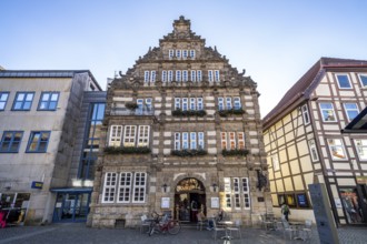 Pied Piper House in Hamelin, Lower Saxony, Germany, Europe