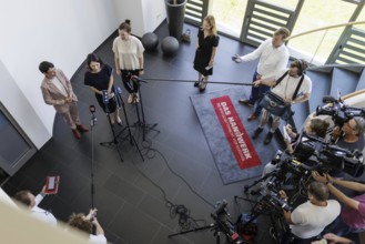 Annalena Bärbock (Alliance 90/The Greens), Federal Foreign Minister, during a press statement as