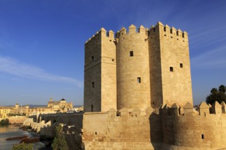 Torre de la Calahorra medieval tower and Roman bridge, Cordoba, Spain view to Great Mosque mezquita