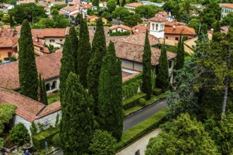 Cloister at Duino Castle, with spectacular sea view, private residence of the Princes of Thurn and