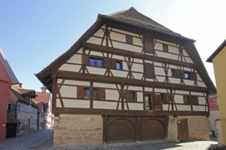 Historic children's lodge, half-timbered house, Dinkelsbühl, Middle Franconia, Franconia, Bavaria,