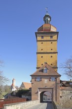 Historic Segringer Gate, town gate, town tower, town wall, Dinkelsbühl, Middle Franconia,