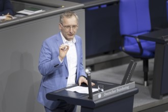 Mathias Papendieck, Member of the German Bundestag (SPD), delivers a speech in the plenary session