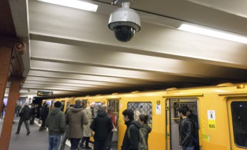 A video surveillance camera in an underground station, Berlin, 31/12/2016