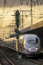 North Rhine-Westphalia, Germany, ICE train at Essen central station, on the platform, Europe