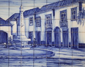 Historic azulejos painting in Ferragudo, Algarve, Portugal, Europe