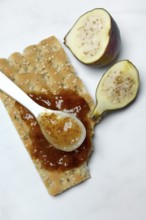 Fig jam on crispbread, Ficus carica