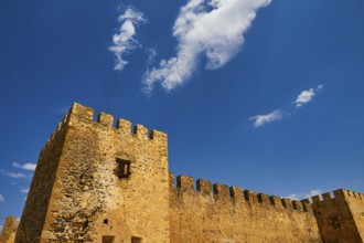 Super wide angle, fortress towers, fortress walls, Frangokastello, Venetian fortress, fortress