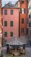 Historic public wash house on the famous Truogoli di Santa Brigida square, Genoa, Italy, Europe