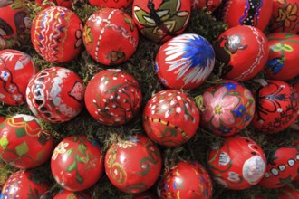 Detail of an Easter fountain in Franconian Switzerland, Bamberg district, Upper Franconia, Germany,