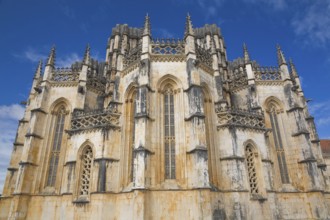 Partial view of 14th century built Santa Maria da Vitoria Monastery, Batalha, Portugal, Europe