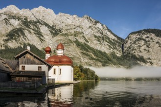 Church of St Bartholomä, Königssee, Schönau, Berchtesgaden National Park, Berchtesgadener Land,