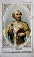 Small picture of a saint with a depiction of St Peter, 1900, Switzerland, Historical, digital