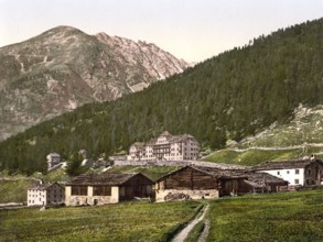 Hotel Sulden in Sulden, formerly Austria-Hungary, today South Tyrol, Italy, Historical, digitally