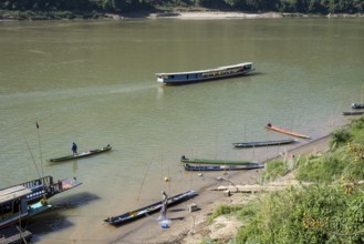 View over the Mekong at Luang Prabang, Luang Prabang province, Laos, Asia