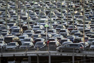 Full car park P2, at Cologne-Bonn Airport, North Rhine-Westphalia, Germany, Europe