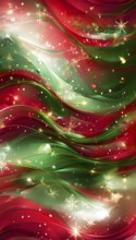 Abstract wallpaper illustration of Christmas symbols for gift cards, swirling shapes and lines, in