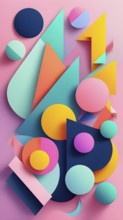 Abstract minimalist illustration theme in vibrant neon color accents symbolizing fun and ease, AI