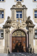 Portal decorated with stonemasonry at St Ursula's School, former St Clare's Monastery also known as