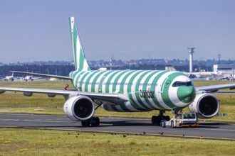 A Condor Airbus A330-900 aircraft with the registration D-ANRI at the airport in Frankfurt,